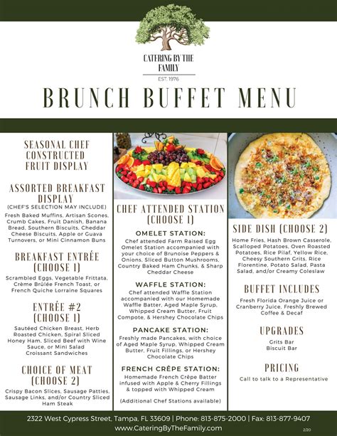 Brunch and Buffet - The Menu Image