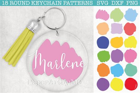Download Brush Round Keychain Pattern SVG Bundle Creativefabrica DXF Files