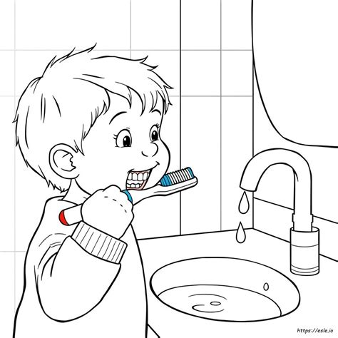Brush Teeth Coloring Page