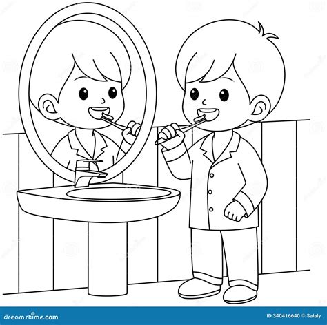 Brushing Teeth Coloring Page