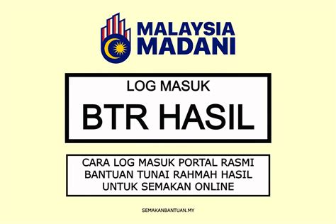 Btr Hasil Gov Login Saya - Cara Mudah Urus Cukai
