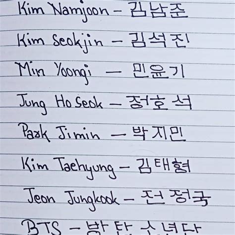 Bts Real Names In Order