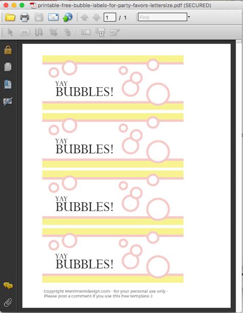 Bubble Label Printable Templates