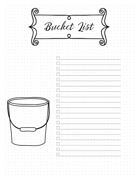 Bucket List Printable Template