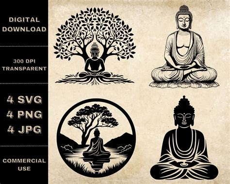 Enlighten Your Creations with Divine Buddha SVG - Exquisite Collection of Vector Graphics