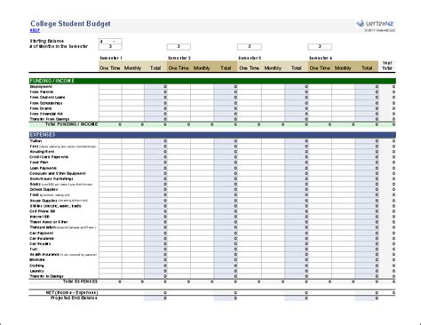 College Budget Template 10+ Free Word, PDF, Excel Documents Download!