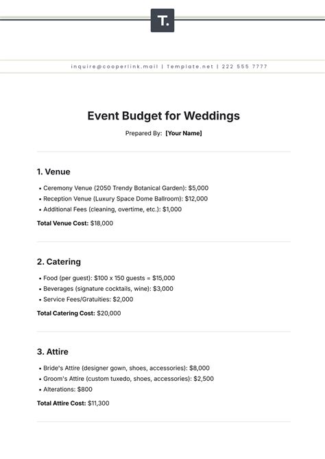 Printable Detailed Wedding Budget Template Printable Templates