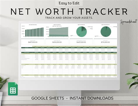 Net Worth Tracker Template Excel / Track My Net Worth / Net Etsy