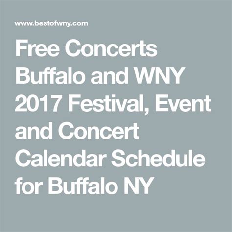 Buffalo Live Music Calendar