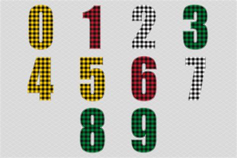 Download Buffalo Plaid Number Set For Crafts