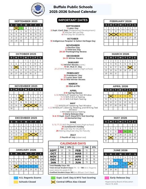 Buffalo Schools Calendar