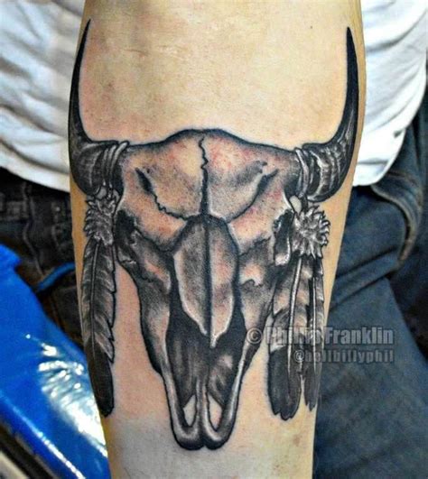 Buffalo Skull Blackwork Tattoo Buffalo tattoo, Tattoos