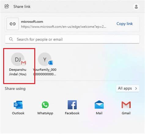 Build 22635.3500 lets you send emails to yourself right from the Share window
