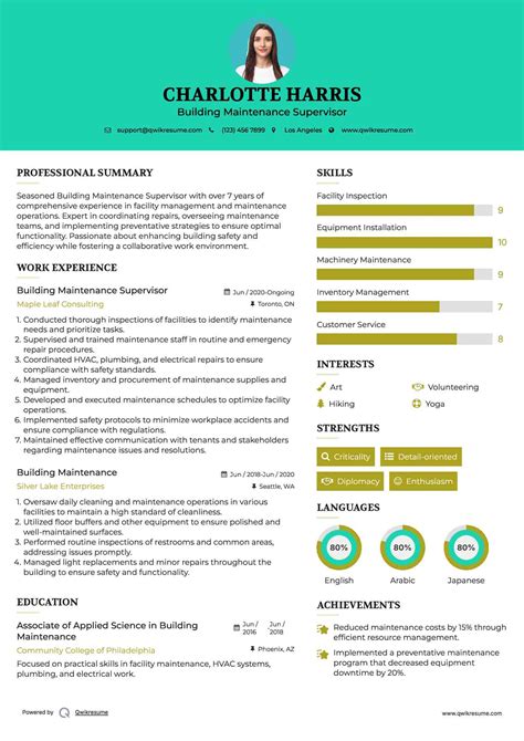 Building Maintenance Resumes
