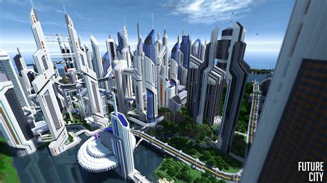 Building a futuristic city inside of Minecraft