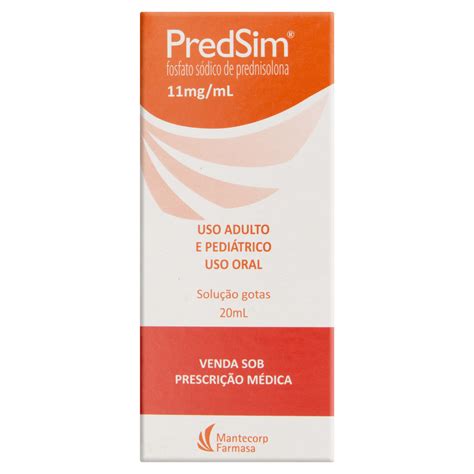 PREDSIM 11MG/ML MANTECORP FARMASA CAIXA 20ML SOLUÇÃO GOTAS - GTIN/EAN
