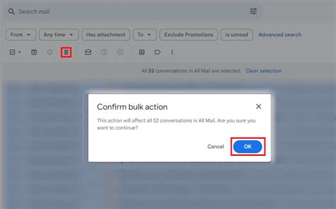 Bulk Delete Emails Using Advanced Search