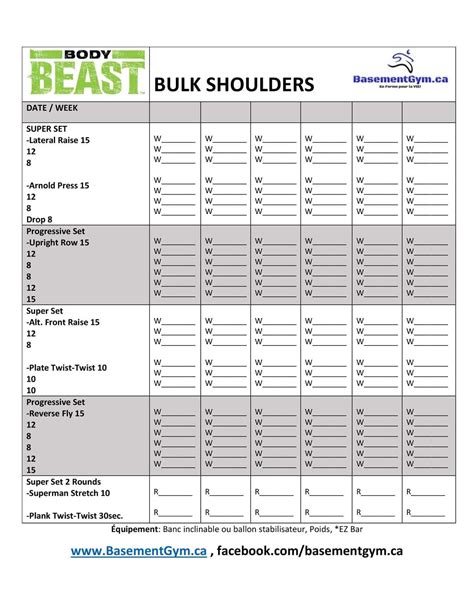 Bulk Shoulders Body Beast Worksheet