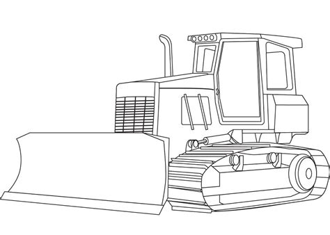 Bulldozer Coloring Page