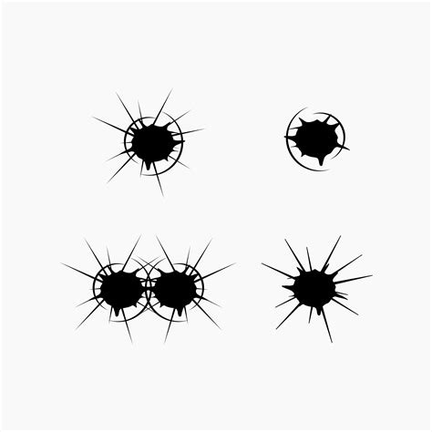 Unleash Your Creativity with Dramatic Bullet Hole SVG Designs: Add Realism to Your Digital Artwork!