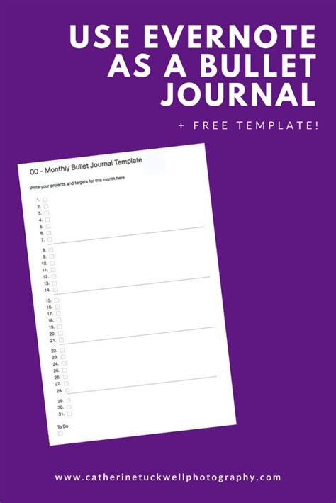 Bullet Journal Evernote Template