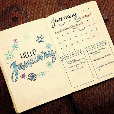 Bullet Journal January Calendar