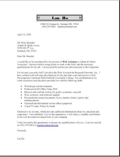 Bullet Point Cover Letter