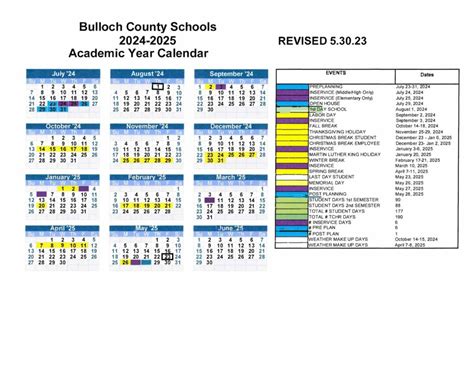 Bulloch Academy Calendar