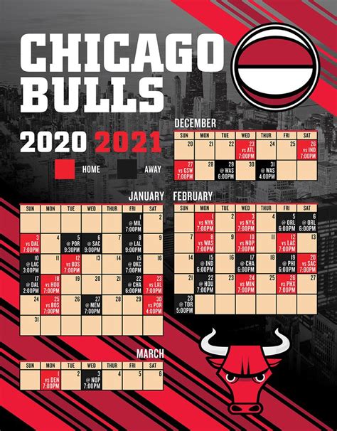 Bulls Printable Schedule
