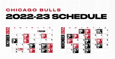 Bulls Schedule Printable