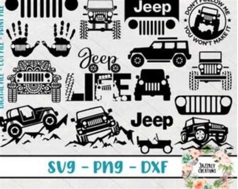 Download Bundle of 30 Jeep SVG Jeep Life... Commercial Use DXF Files