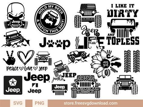 Download Bundle of 30 Jeep SVG Jeep Life... Files Free PSD Mockups