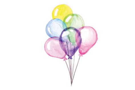 Download Bundle of Balloons in Watercolor Style SVG File - SVG Design Images