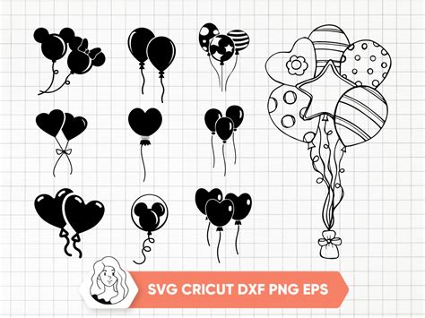Download Bundle of Balloons in Watercolor Style SVG File - SVG Design Silhouette DXF Files