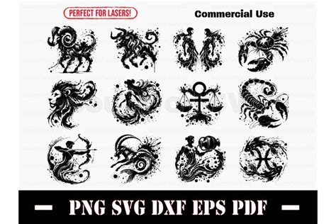 Download Bundle- Zodiac Signs DXF Files