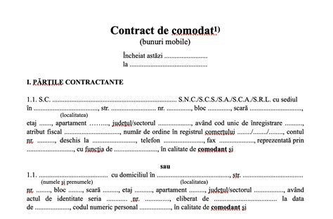 Bunuri comodat