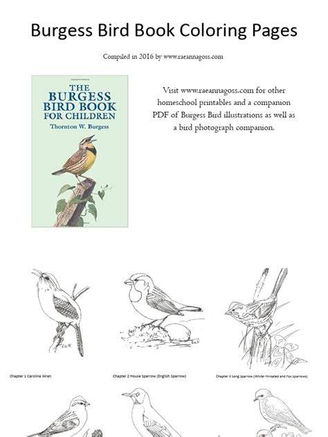 Burgess Bird Coloring Pages