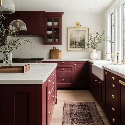 Bold and Elegant: Burgundy Red Kitchen Cabinets for a Stunning Look