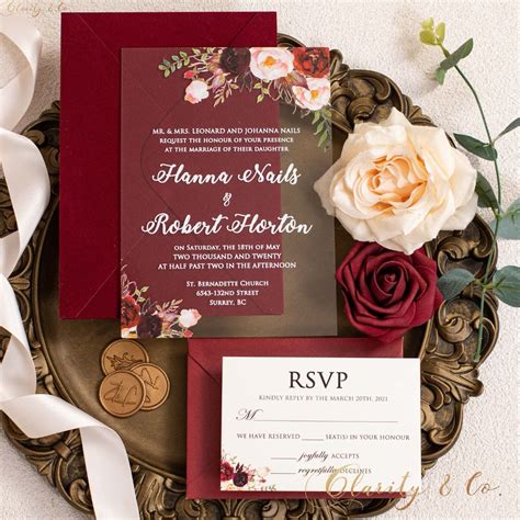 Burgundy Wedding Invitations