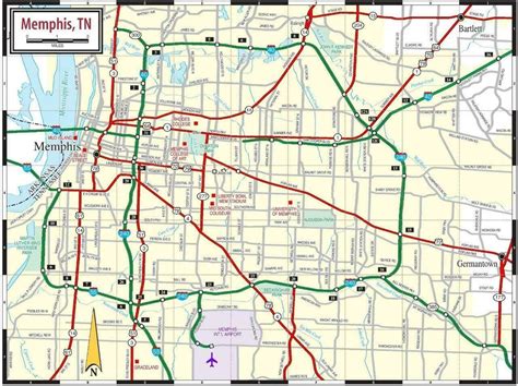 Memphis on US map Stock Photo Alamy