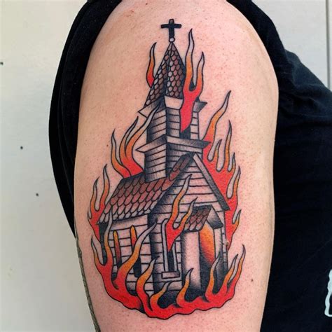 Burning Church Tattoo