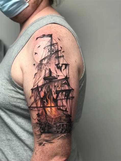 Burning Ship Tattoo