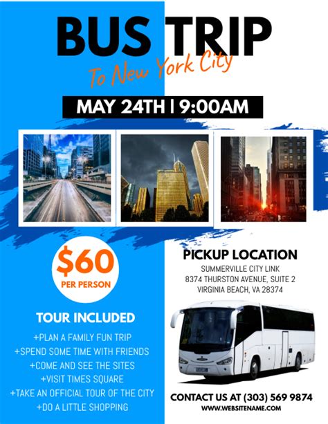 Bus Trip Flyer Templates Free