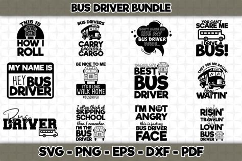 Download Bus Driver Bundle - 12 Designs For Silhouette
