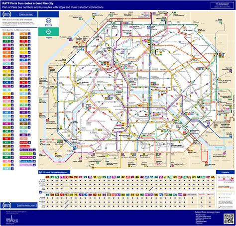 Paris night bus map Map of Paris night bus (ÎledeFrance France)