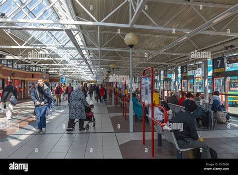 Bus station waiting area