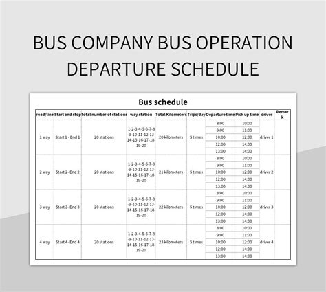 Bus timetable