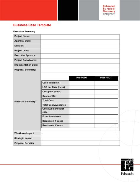 Business Case Templates Free