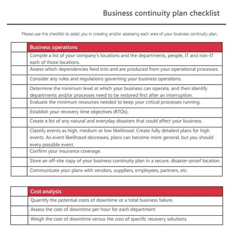Business Continuity Plan Template For Banks