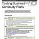 Business Continuity Test Template